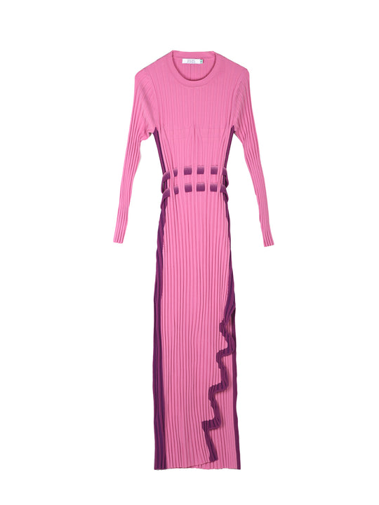 Aster Long Sleeve Pleated Dress (Mulberry)