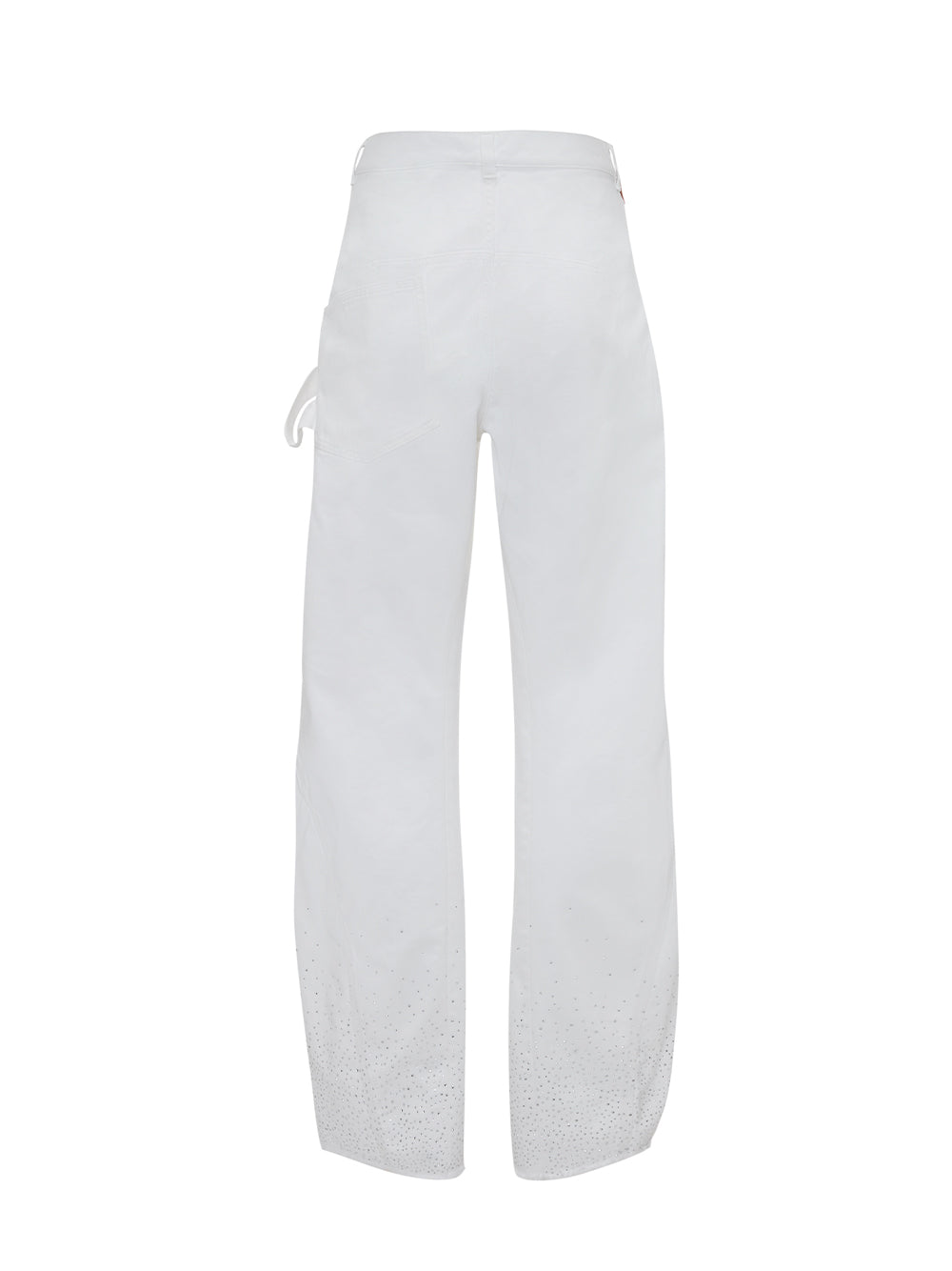 Crystal Hem Twisted Jeans (White)