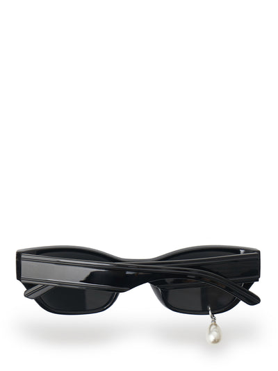 Pearl Tear Cat-Eye Sunglasses (Black)