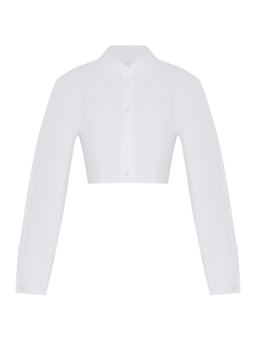 Long Sleeve Shirt With Boning At Waist (White)Long Sleeve Shirt With Boning At Waist (White)