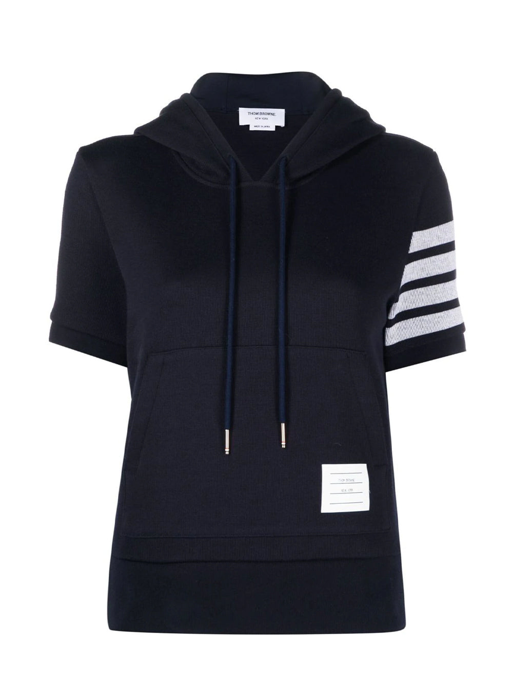 Double Face Knit 4-Bar Short Sleeve Hoodie