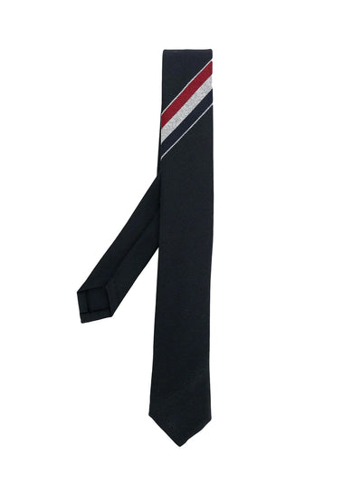 Engineered Stripe Necktie in Wool (Navy)