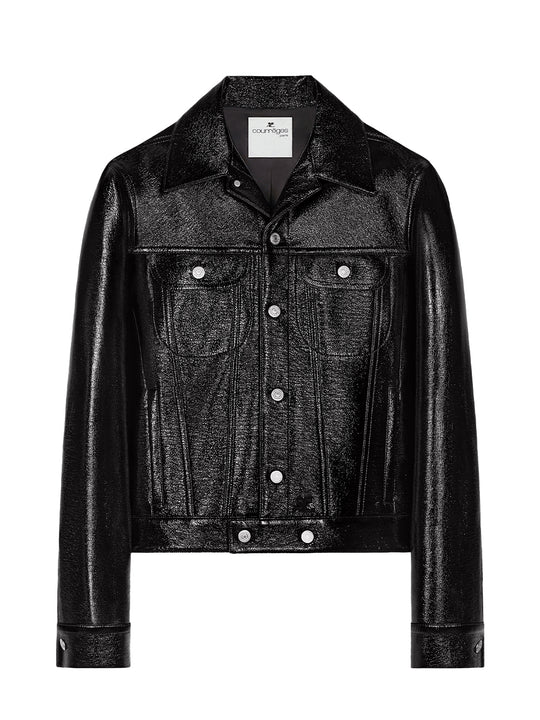 Signature Vinyl Trucker Jacket Black