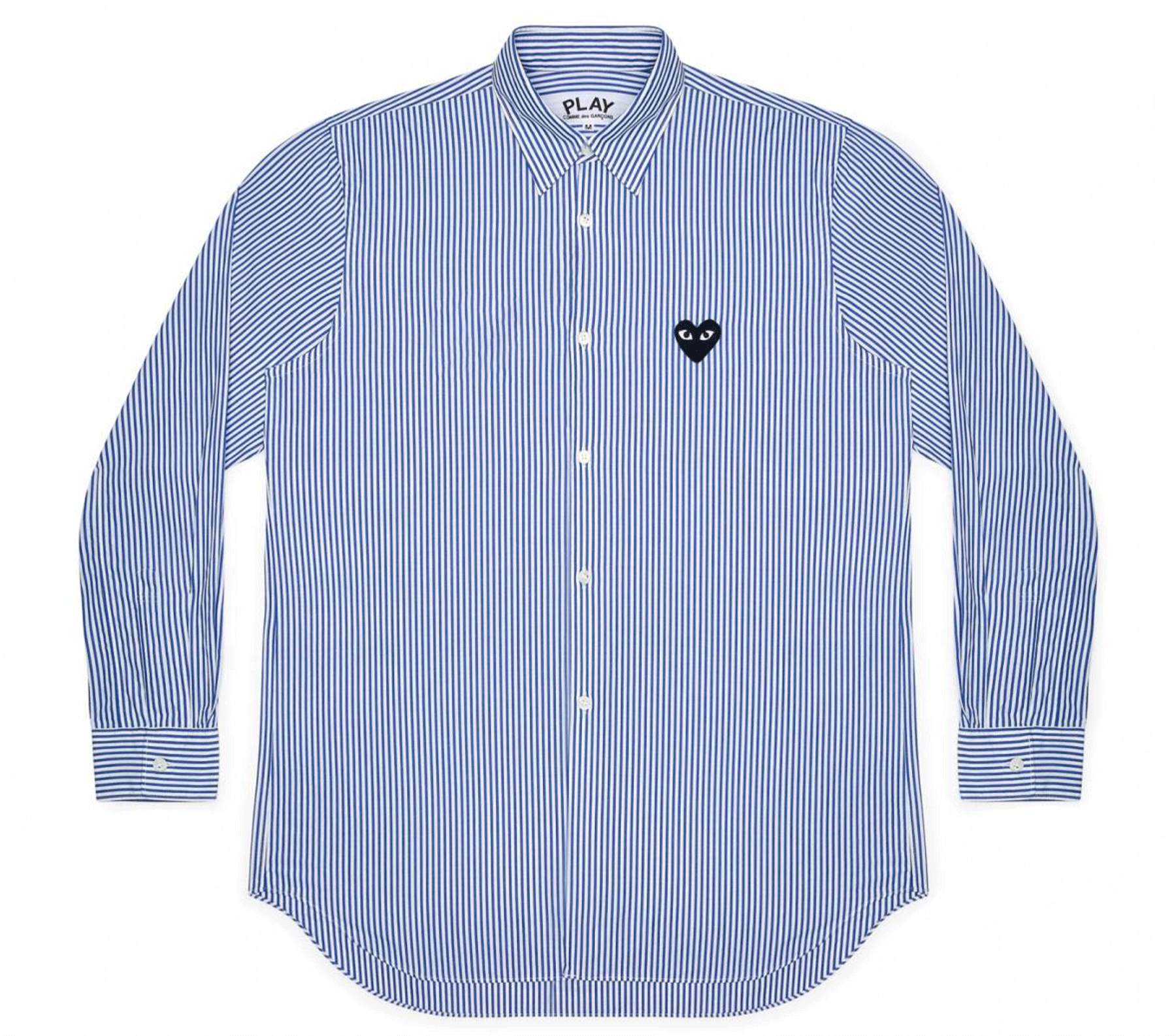 Striped Shirt With Black Heart Women Blue Striped Club21 Thailand