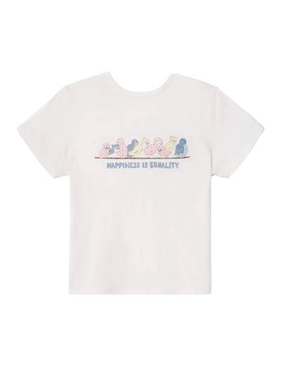 Classic Tee Birds Vintage White
