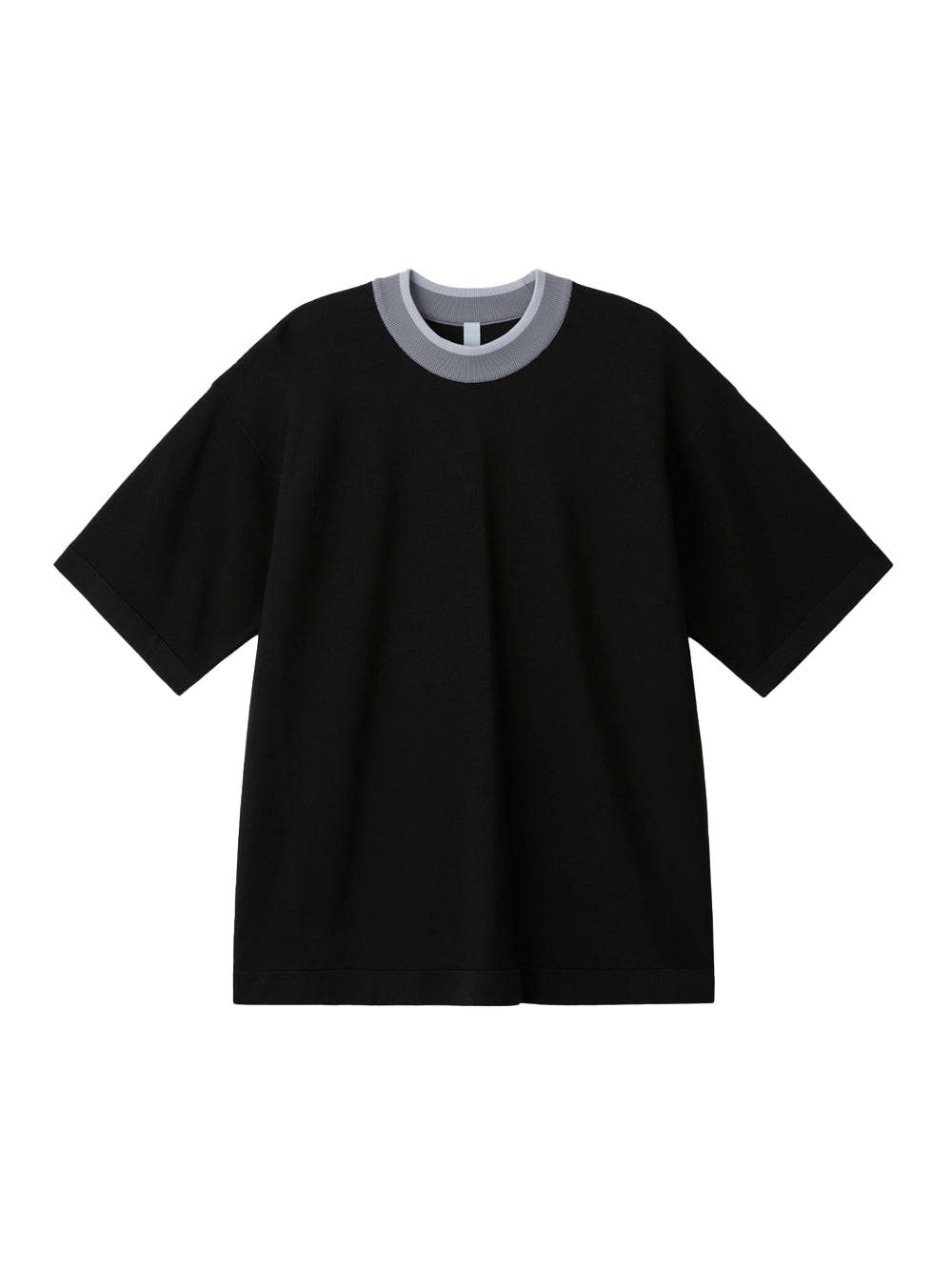 Cupro Garter Short Sleeve Tee Shirt Black Multi