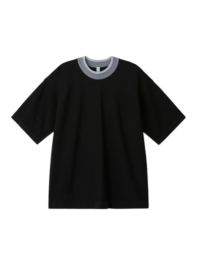 Cupro Garter Short Sleeve Tee Shirt Black Multi