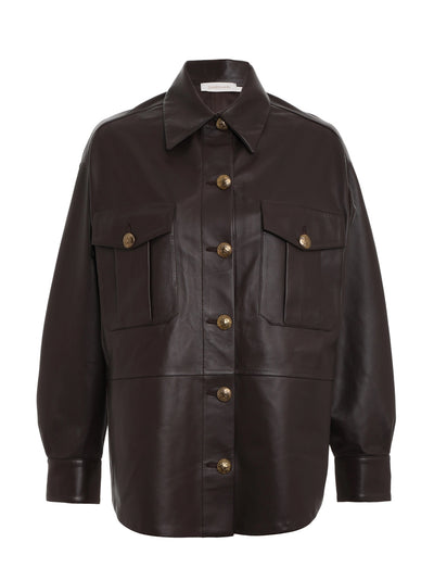 Luminosity Leather Shirt Espresso