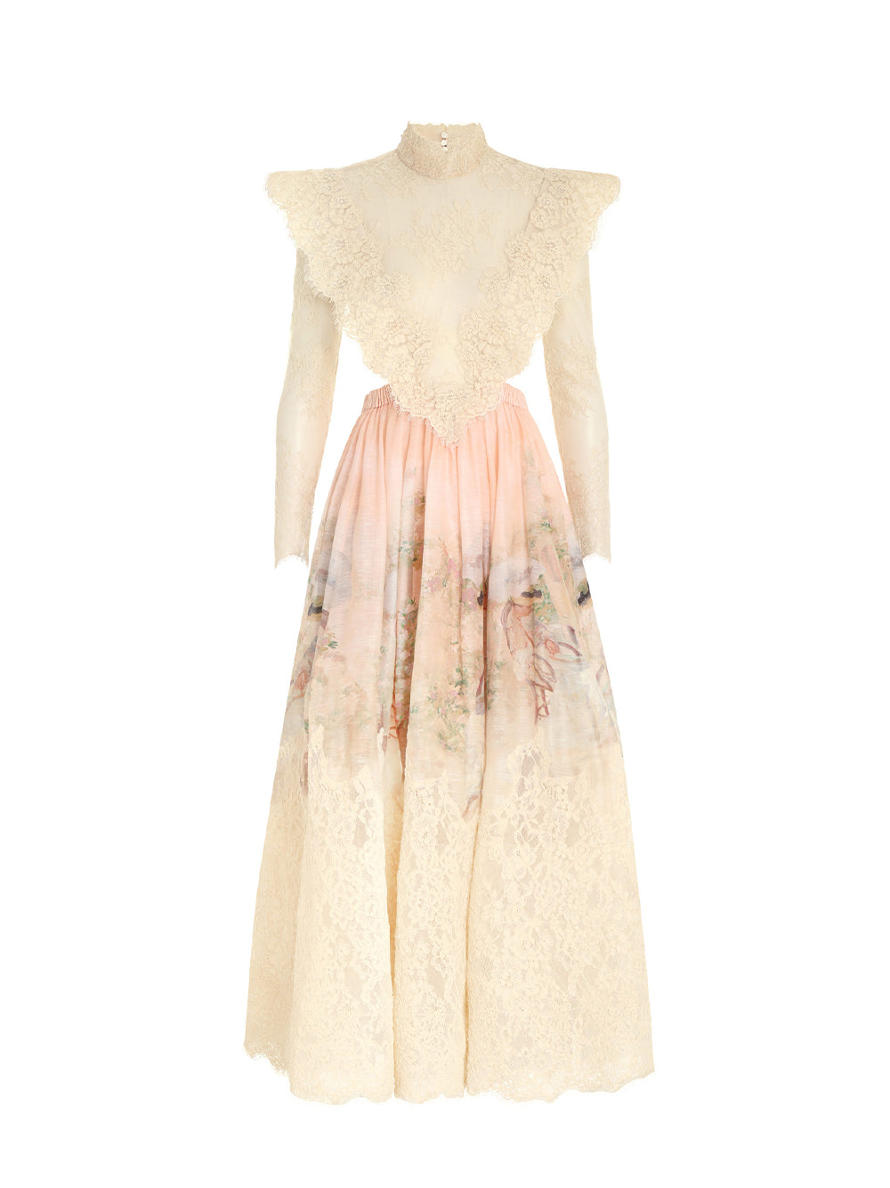 Lyrical Corded Lace Gown Cream