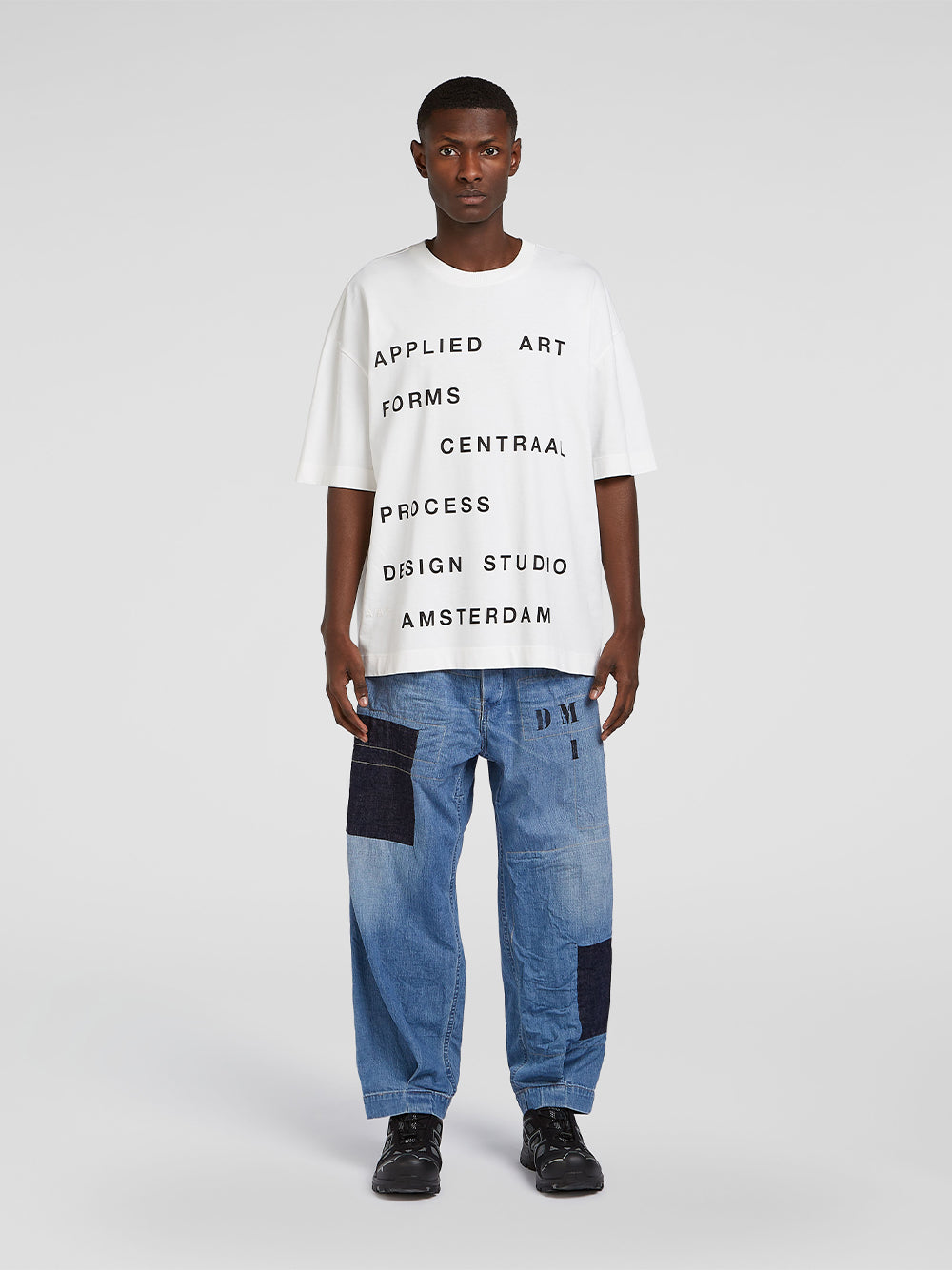 LM1-4 Oversized T-Shirt (Centraal Pr.) Light Ecru