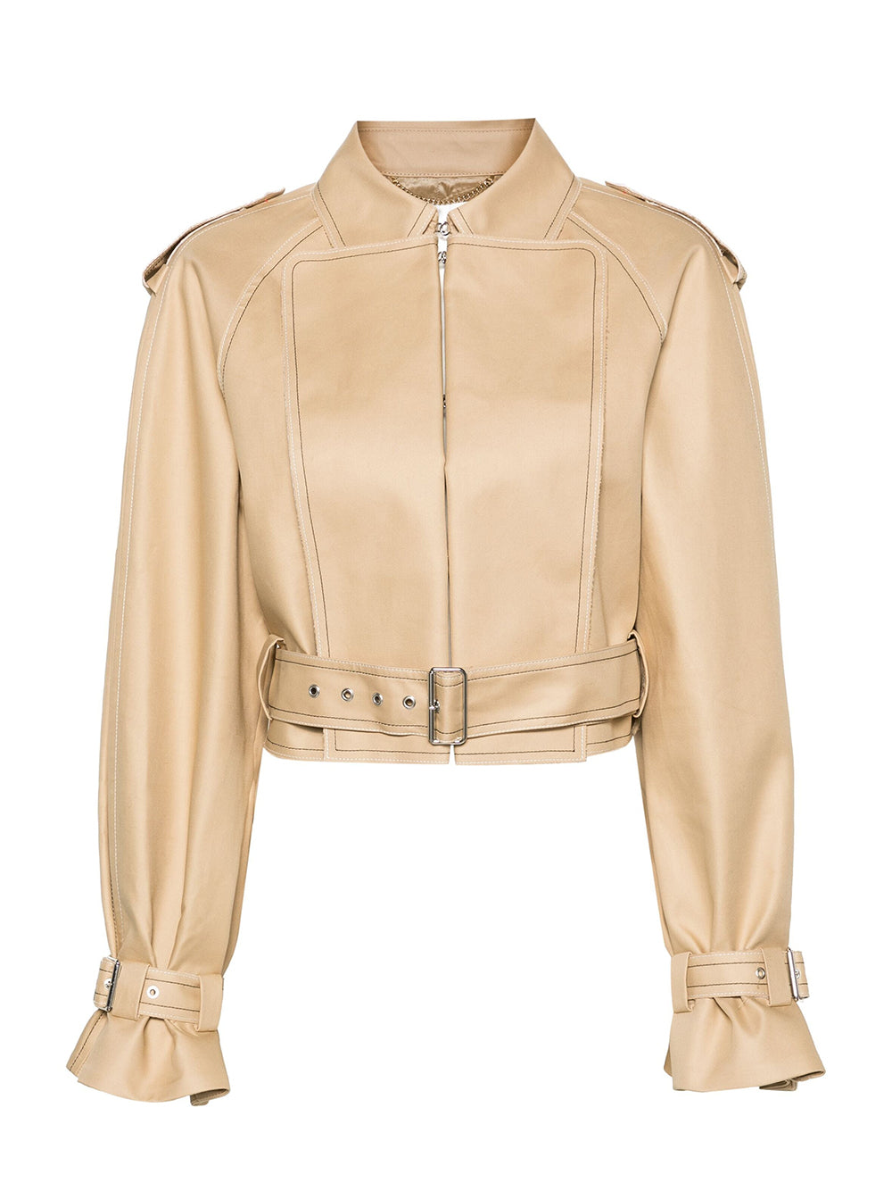 Belted Short Trench Jacket Honey