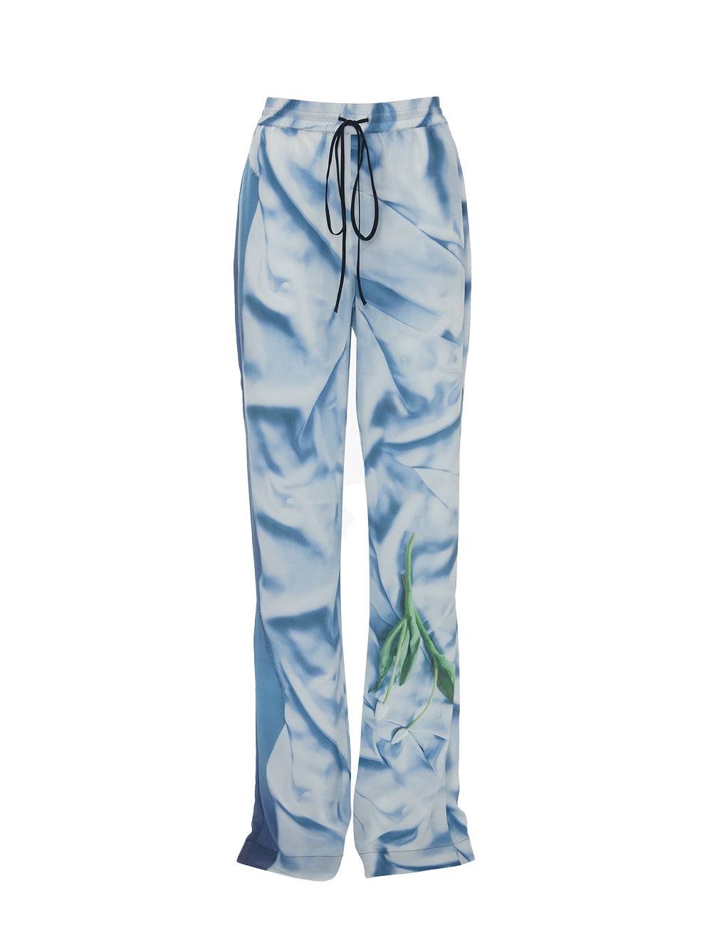 Pleat Detail Pyjama Trouser Satin Flower