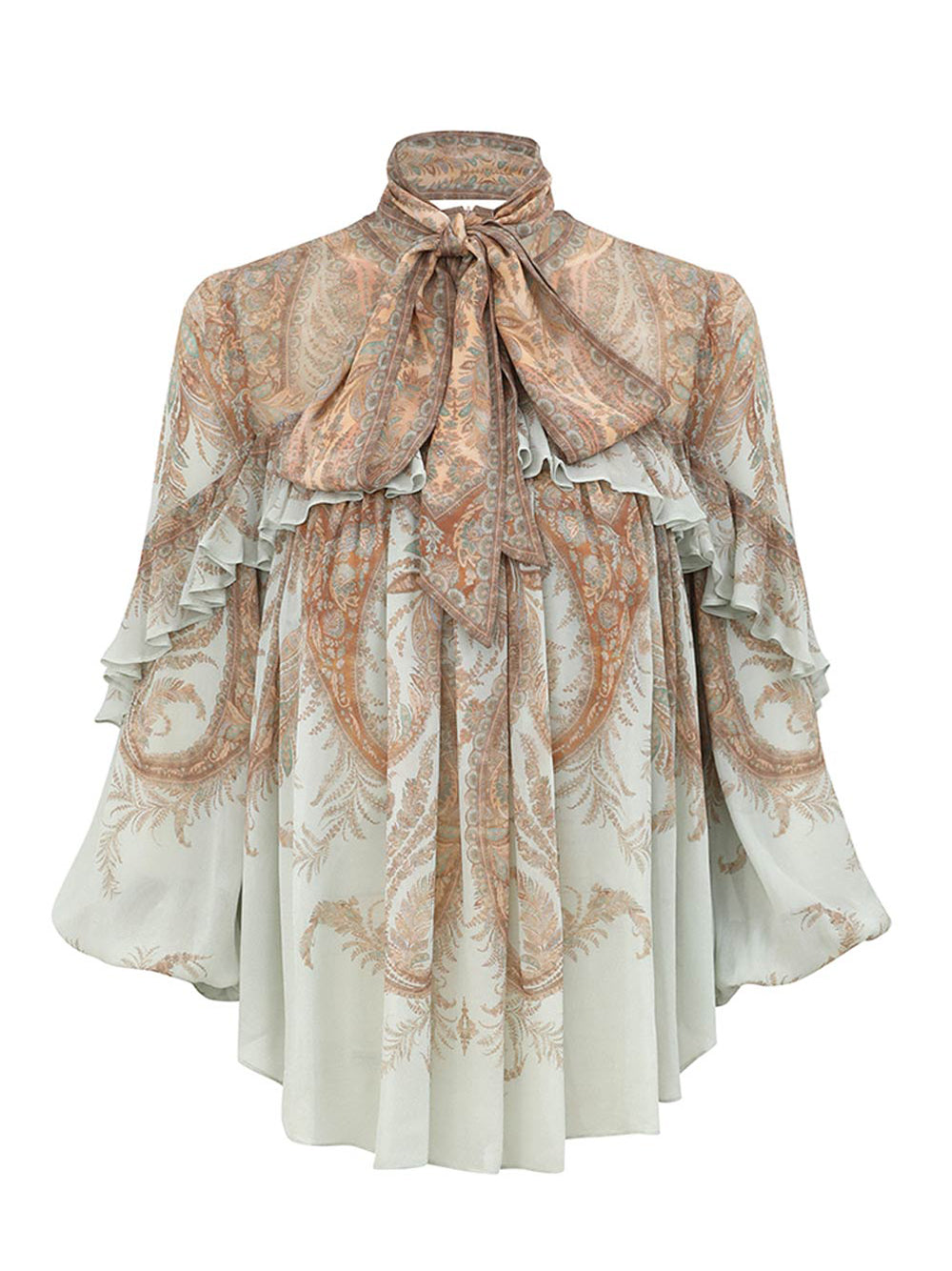 Memento Flutter Blouse Mint Paisley
