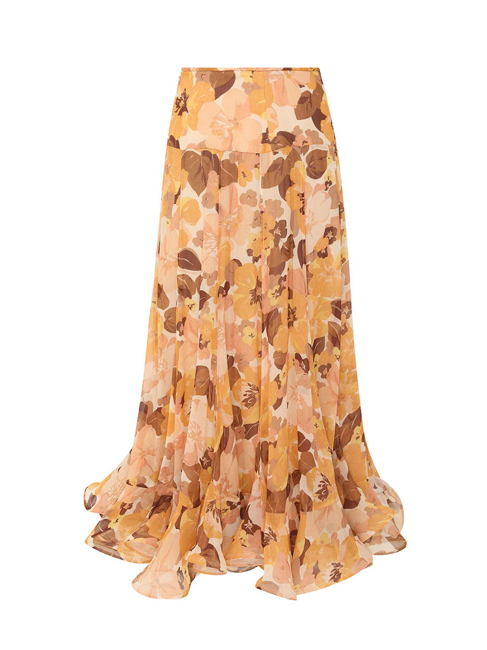 Balance Flutter Midi Skirt Tan Pansy