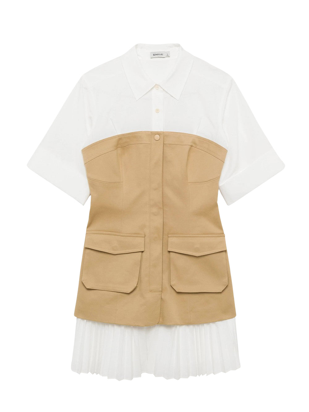 Crosby Short Sleeve Mini Dress Khaki