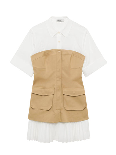 Crosby Short Sleeve Mini Dress Khaki