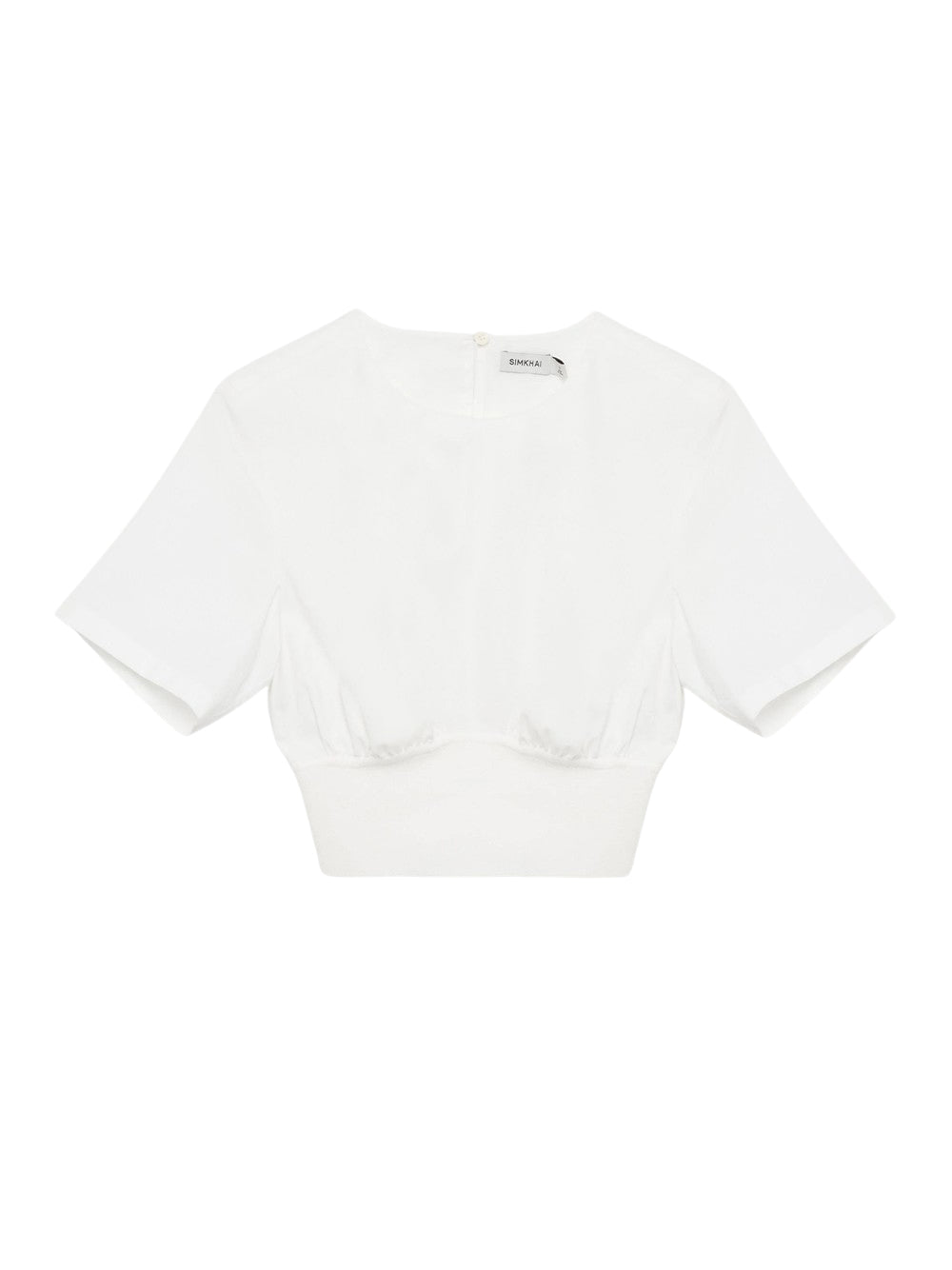 Adair Short Sleeve Crewneck Crop Top White