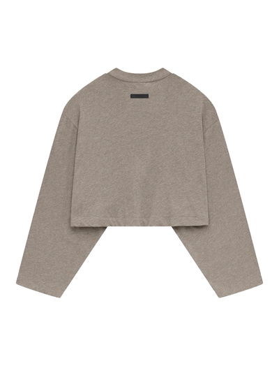 Tri-Blend Cropped Longsleeve Shirt (Heather Gray)