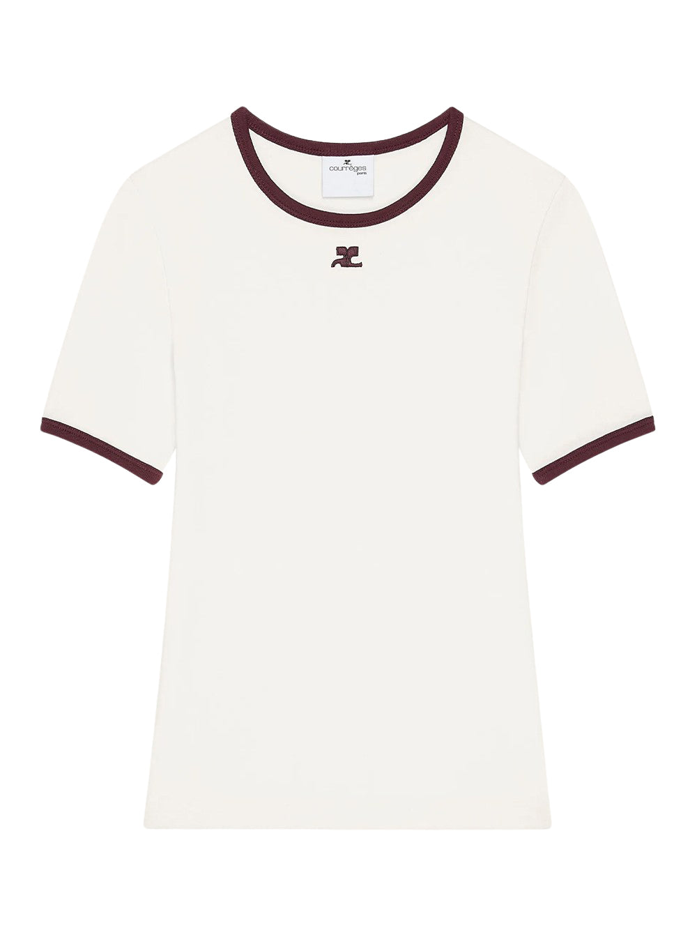 Signature Contrast T-Shirt Heritage White/Burgundy