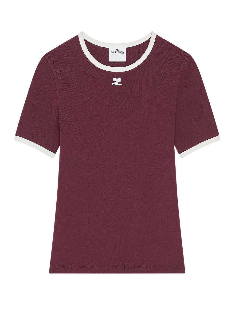 Signature Contrast T-Shirt Burgundy/Heritage White