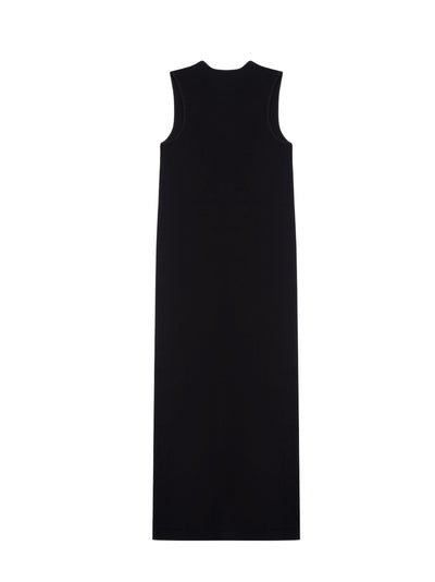 Womens Rib Tank Dress (Jet Black)