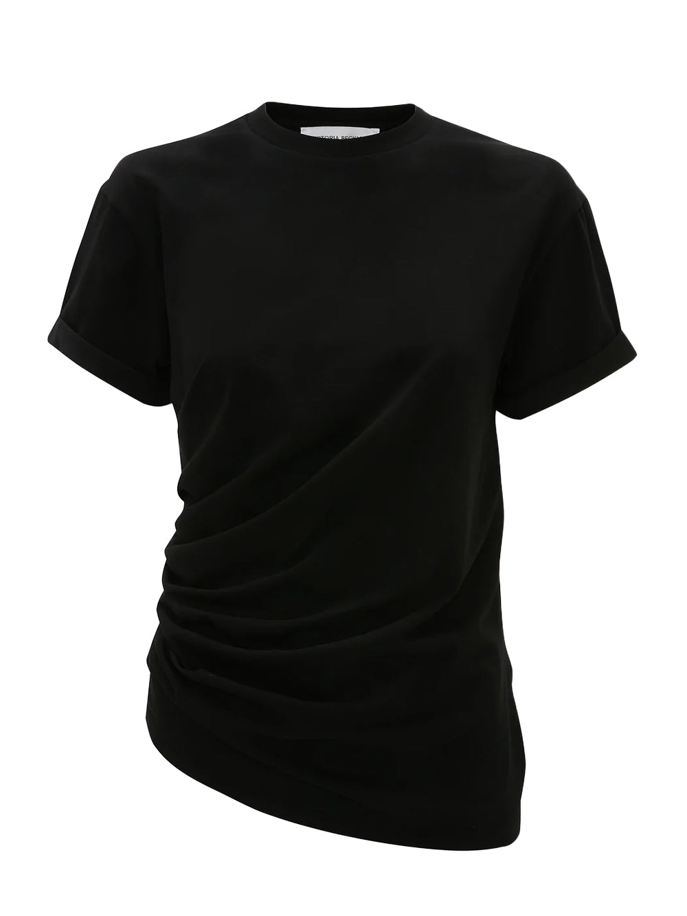 Gathered Detail T-shirt Black