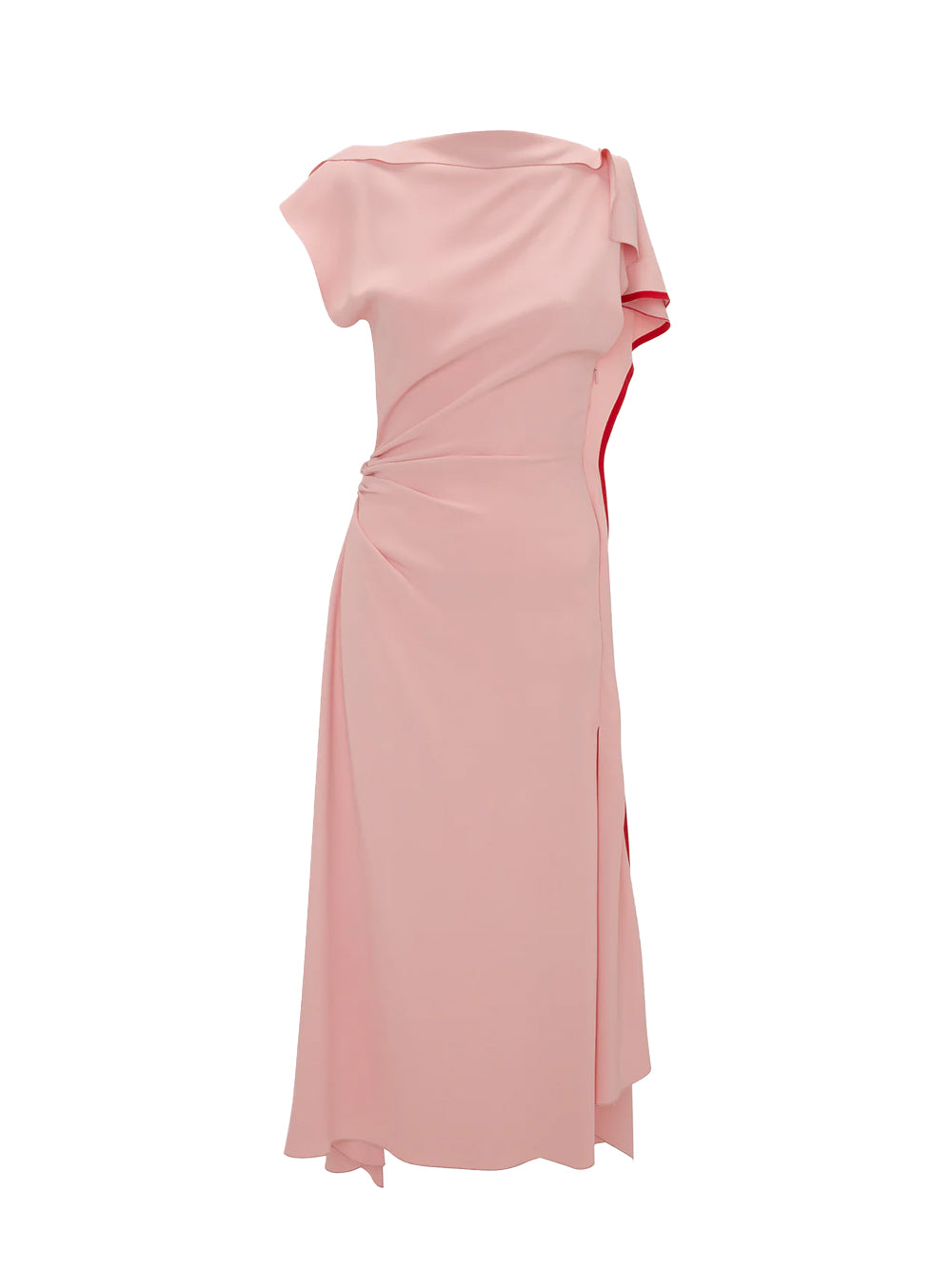Drape Sleeve Midi Dress Antique Pink
