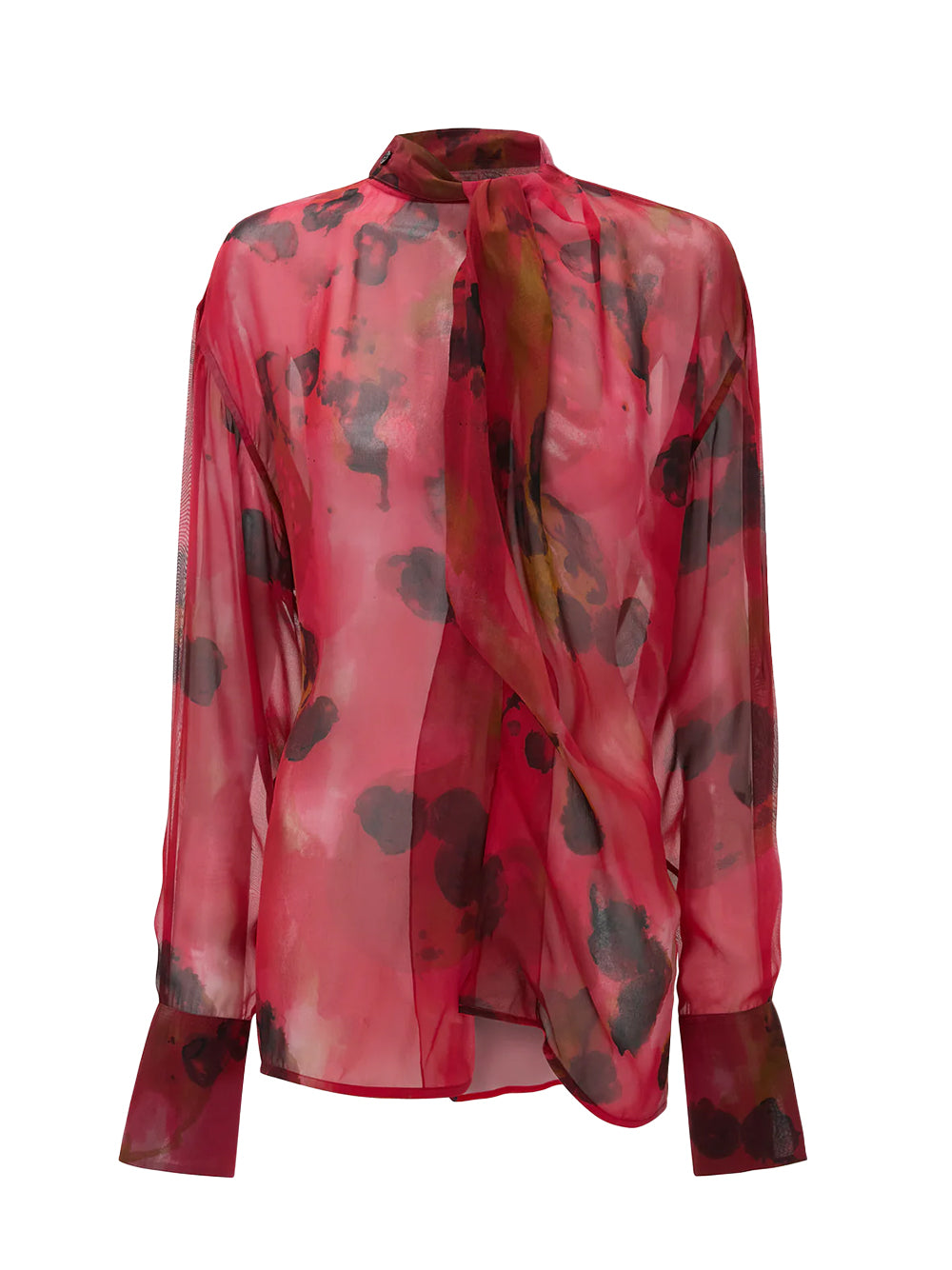 Drape Detail Blouse Raspberry