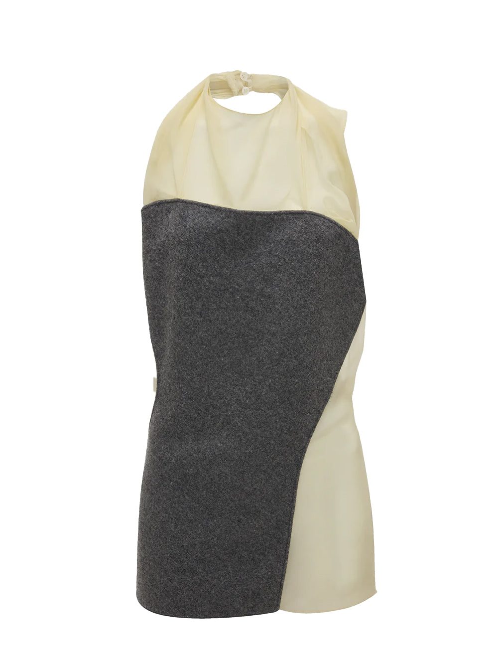 Sleeveless Draped Panel Top Frosted Yellow