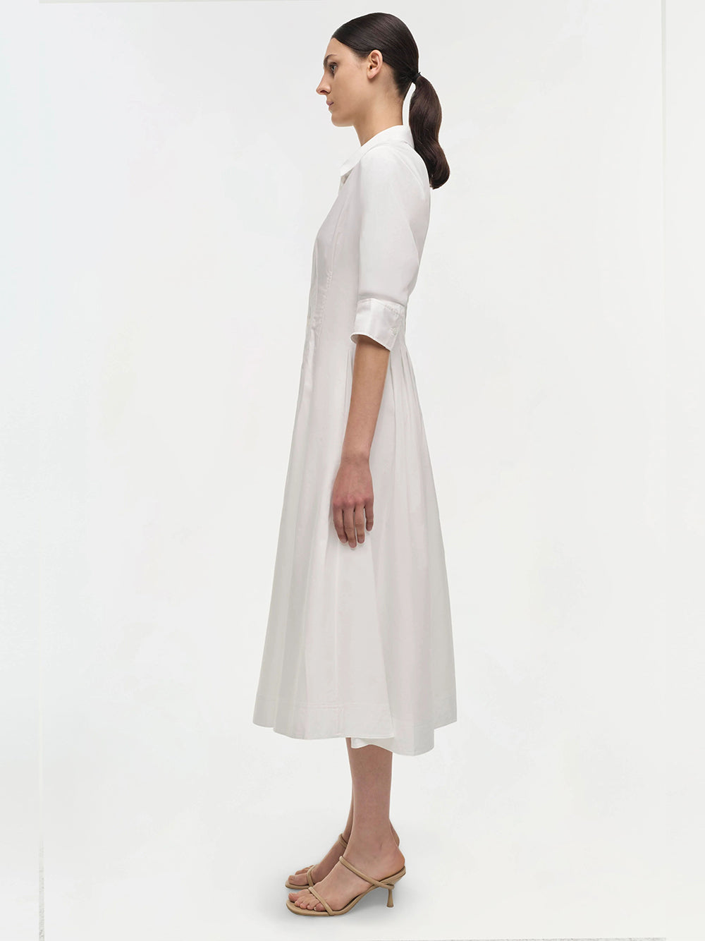 Jazz Pintuck Midi Dress White