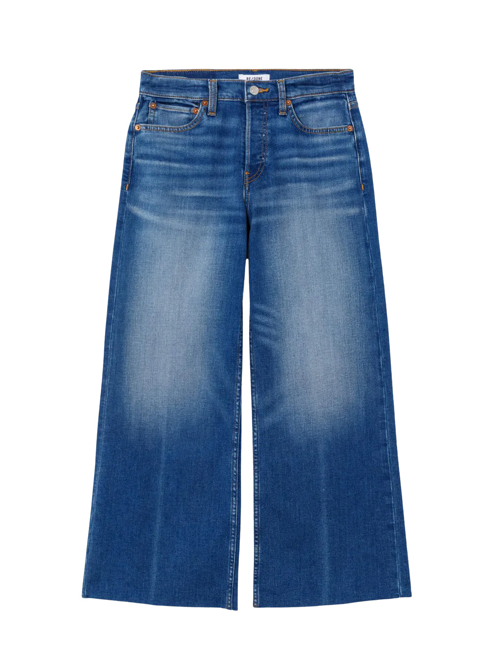 Mid Rise Wide Leg Crop Viper Blue