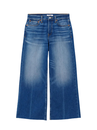 Mid Rise Wide Leg Crop Viper Blue