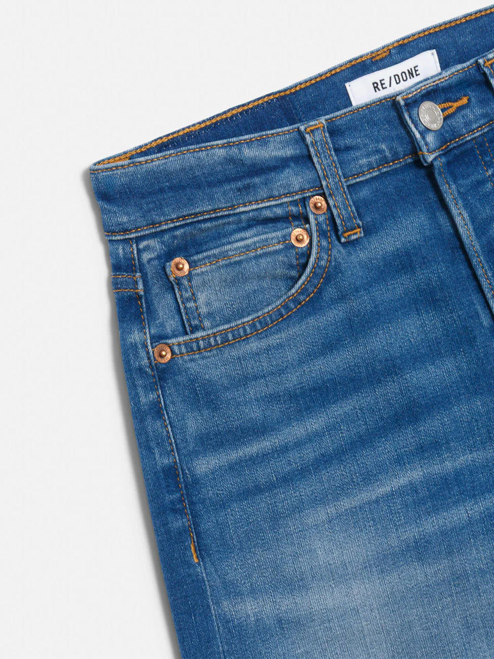 Mid Rise Wide Leg Crop Viper Blue