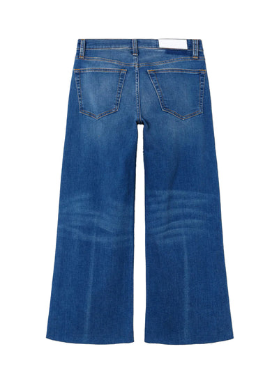 Mid Rise Wide Leg Crop Viper Blue