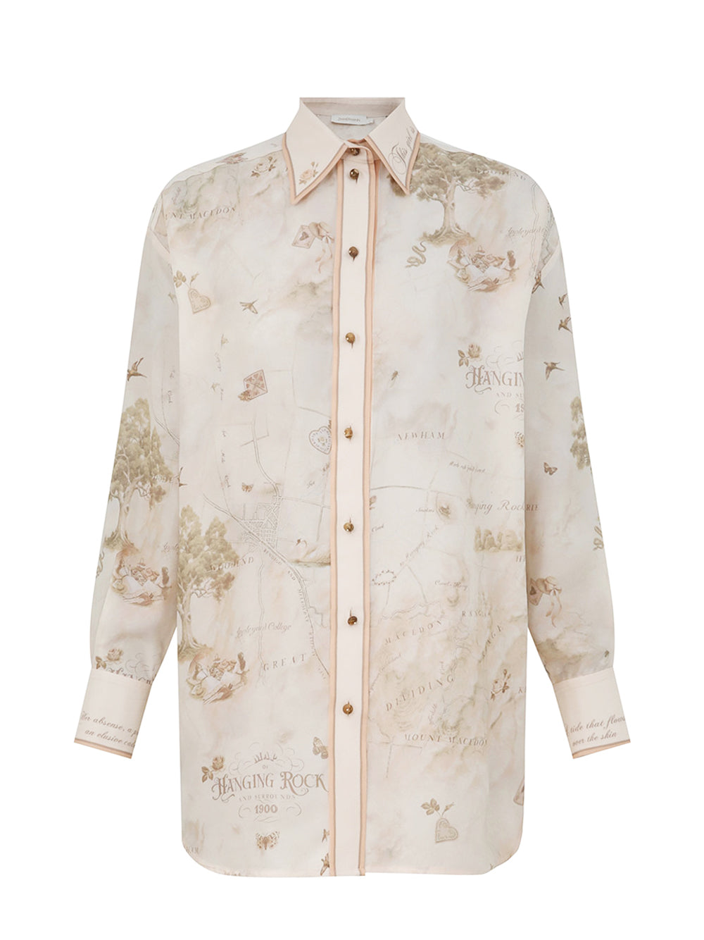 Relaxed Shirt Map Print