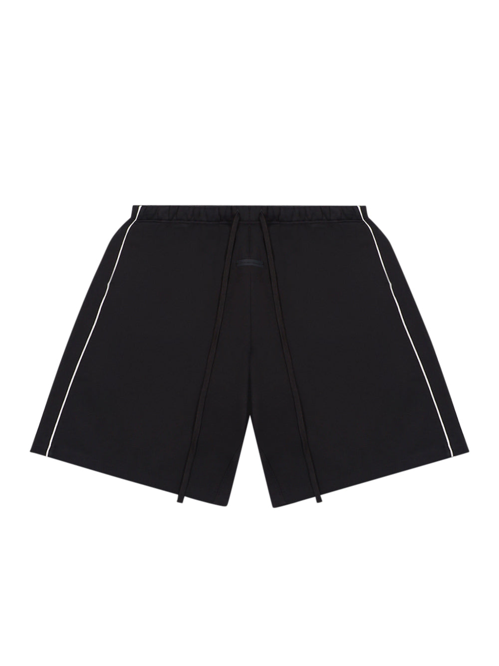 Relaxed Fleece Sweatshort With Piping Jet Black/Cloud White