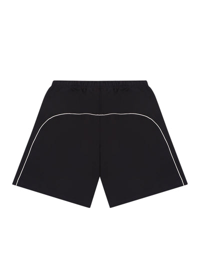 Relaxed Fleece Sweatshort With Piping Jet Black/Cloud White