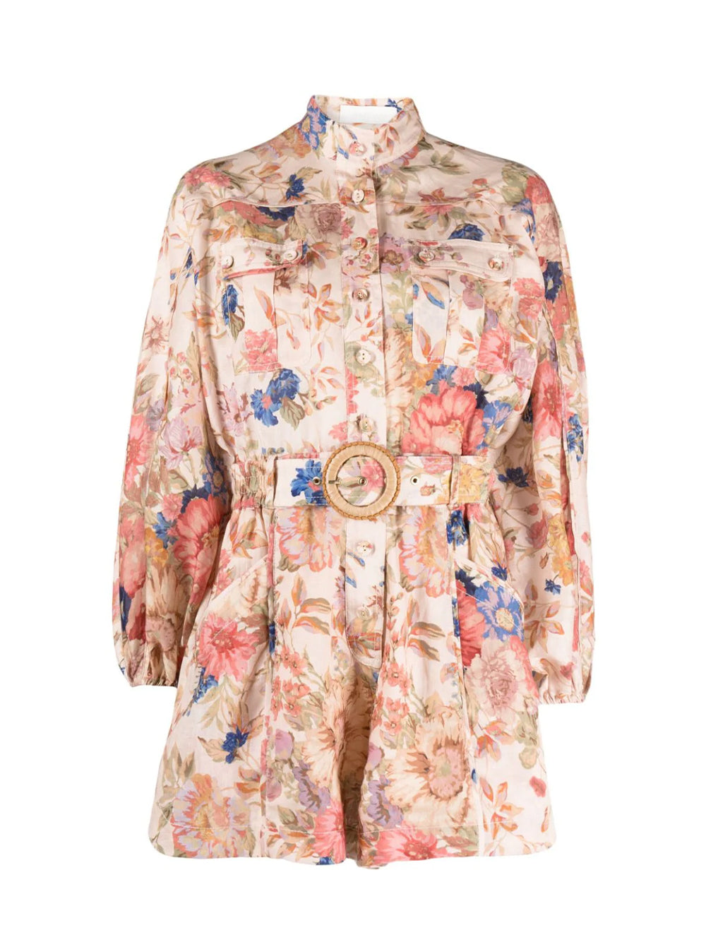 August Panelled Playsuit Cream Floral