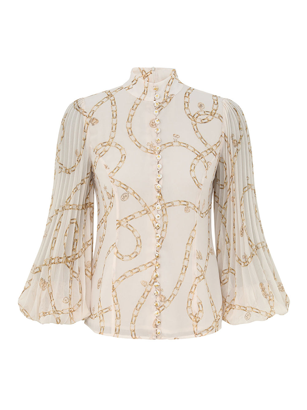 Sunray Pleated Blouse Cream Charms