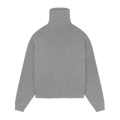 Waffle Turtleneck Dark Heather