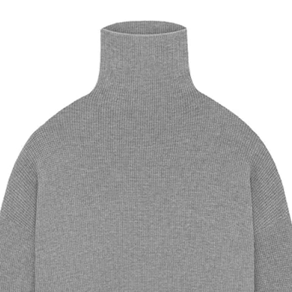 Waffle Turtleneck Dark Heather