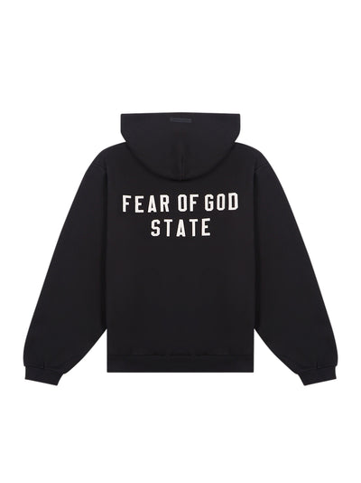 Womens 90's Fleece Zip-Up Hoodie Jet Black