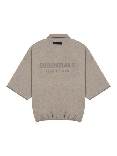 Essentials 3/4 Sleeve Polo Heather Grey