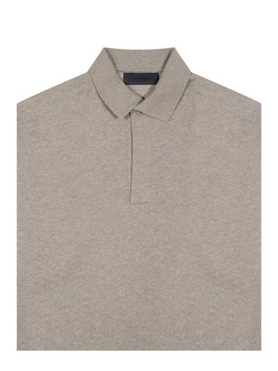 Essentials 3/4 Sleeve Polo Heather Grey