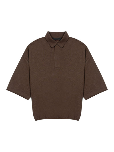 Essentials 3/4 Sleeve Polo Heather Wood
