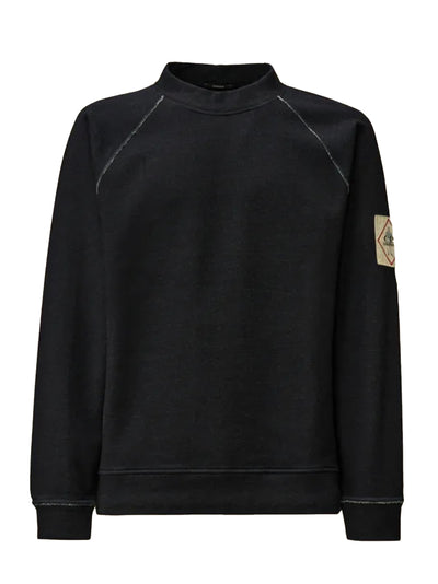Sweatshirts Crew Neck In Brushed Indigo Fleece Denim-Normal Washed 40°