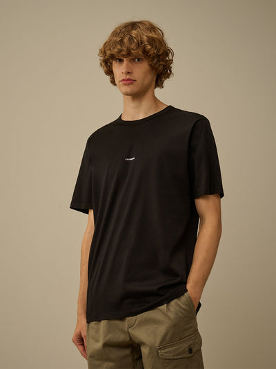 Mercerized 70/2 Jersey Gasato Short Sleeve Logo T-Shirt (Black)