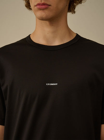 Mercerized 70/2 Jersey Gasato Short Sleeve Logo T-Shirt (Black)