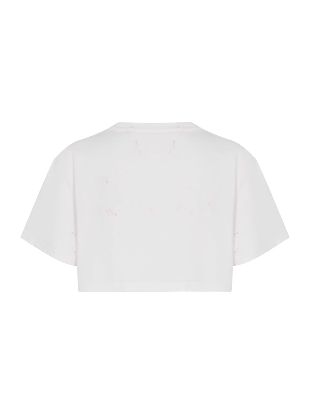 We Love Our Customers Cropped Tee W/ Bleach Wash (Light Pink Bleach Out)