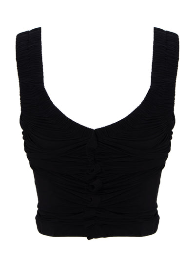 Ruched Tank Top (Black)
